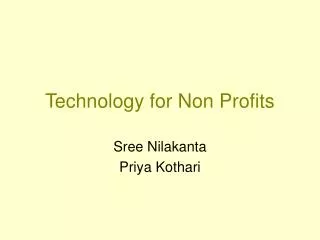 Technology for Non Profits