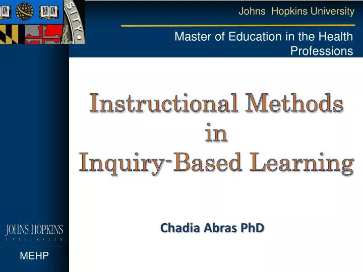 instructional methods in inquiry based learning