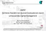 „SAFE“ S icheres Handeln bei A usnahmesituationen durch umfassendes Fe hlermanagement - slide 1