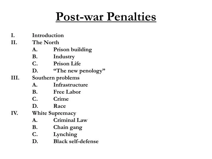 post war penalties