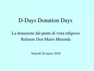 D-Days Donation Days