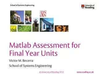 Matlab Assessment for Final Year Units