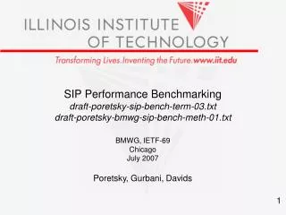 SIP Performance Benchmarking draft-poretsky-sip-bench-term-03.txt