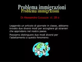 Problema immigrazioni