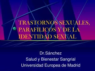 trastornos sexuales parafilicos y de la identidad sexual