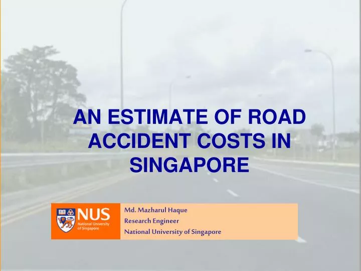 an estimate of road accident costs in singapore