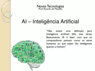 AI – Inteligência Artificial