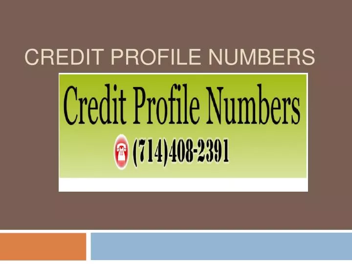 credit profile numbers
