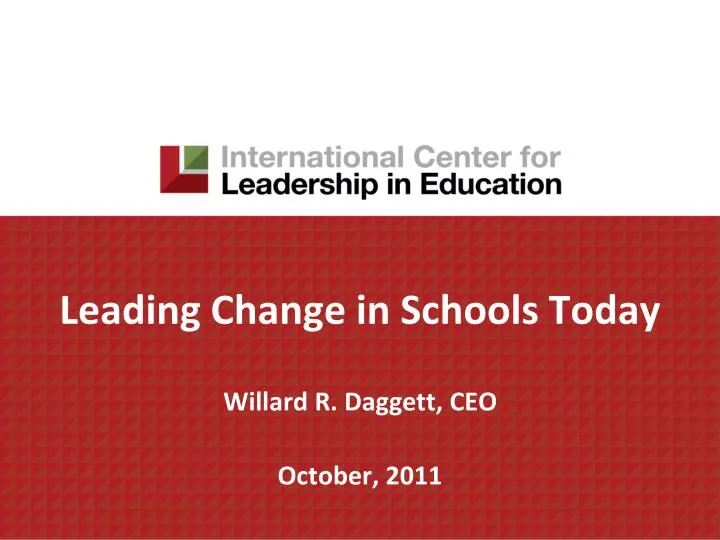 leading change in schools today