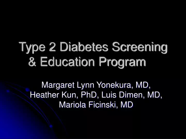 type 2 diabetes screening education program