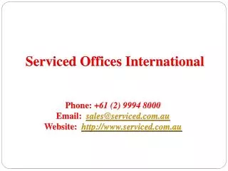 Serviced offices in Sydney, Australia - Serviced Offices Int
