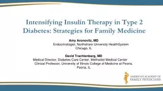 Intensifying Insulin Therapy in Type 2 Diabetes: Strategies for Family Medicine