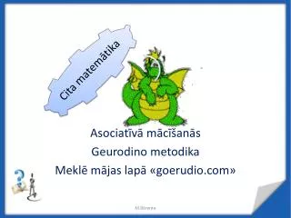 Asociatīvā mācīšanās Geurodino metodika Meklē mājas lapā « goerudio »