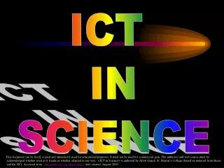 ICT IN SCIENCE
