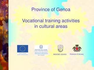 Province of Genoa Vocational training activities in cultural areas