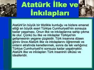 Atatürk İlke ve İnkılapları