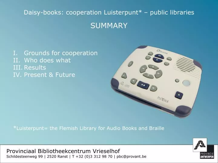 daisy books cooperation luisterpunt public libraries