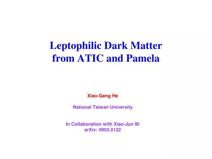 leptophilic dark matter from atic and pamela
