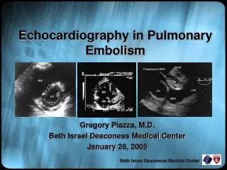 Echocardiography in Pulmonary Embolism
