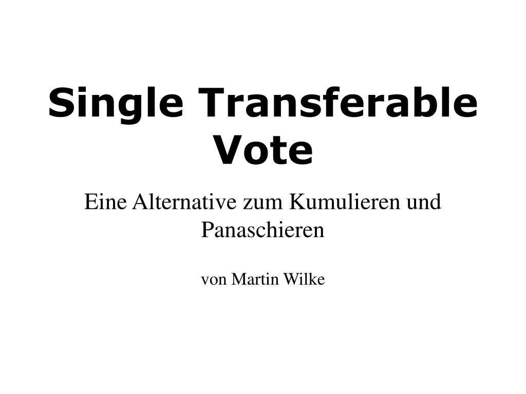 PPT - Single Transferable Vote PowerPoint Presentation, free download ...