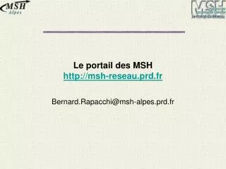 Le portail des MSH msh-reseau.prd.fr