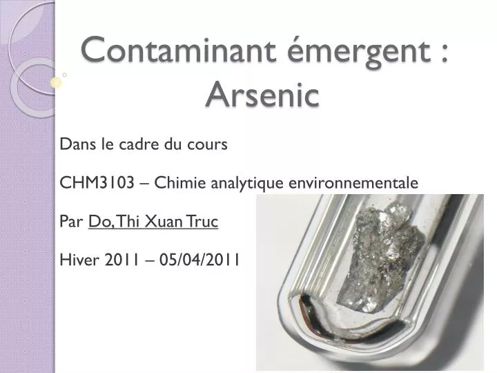contaminant mergent arsenic