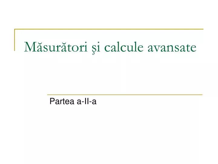 m sur tori i calcule avansate