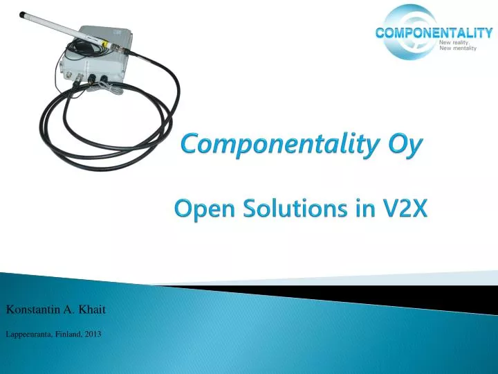 componentality oy open solutions in v2x