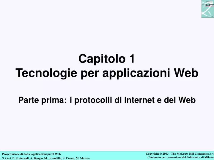 capitolo 1 tecnologie per applicazioni web parte prima i protocolli di internet e del web