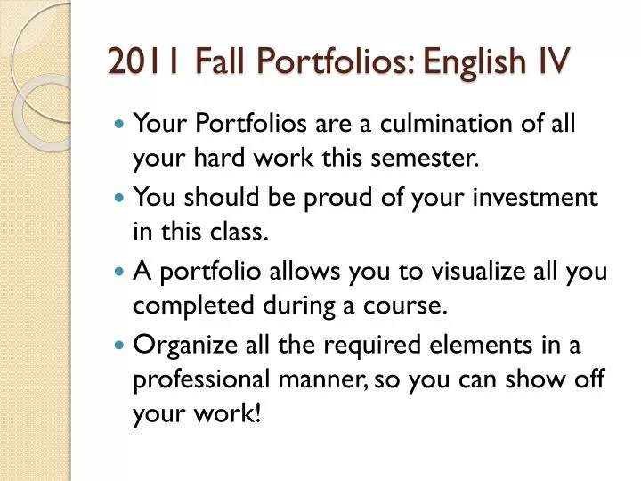 2011 fall portfolios english iv