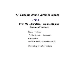 AP Calculus Online Summer School