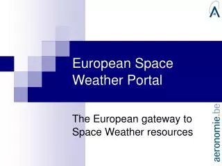European Space Weather Portal