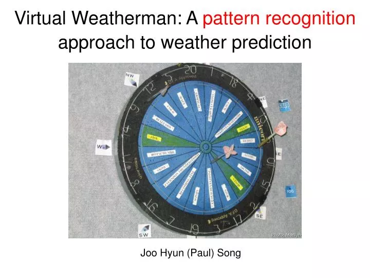 virtual weatherman a pattern recognition approach to weather prediction