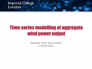 Time-series modelling of aggregate wind power output