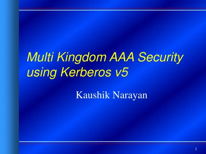 multi kingdom aaa security using kerberos v5