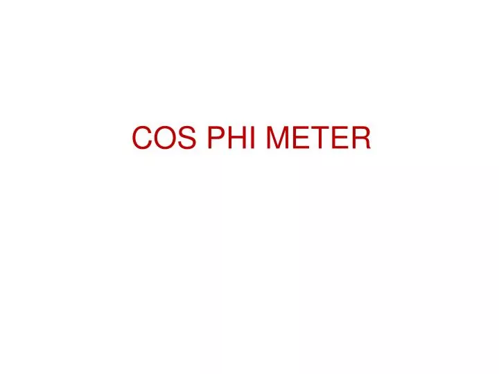 cos phi meter