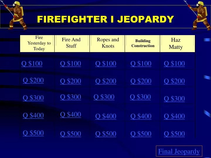 firefighter i jeopardy