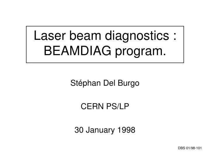 laser beam diagnostics beamdiag program