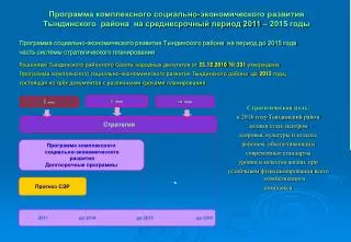 Программа социально-экономического развития Тындинского района на период до 2015 года
