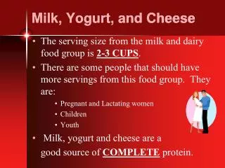 Milk, Yogurt, and Cheese