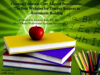 Presented by Zackory Kirk, Ed. D. Mays Cluster Professional Learning Specialist