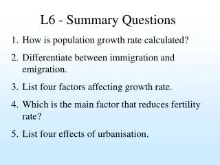 L6 - Summary Questions