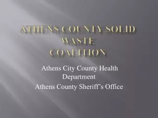Athens County Solid Waste Coalition