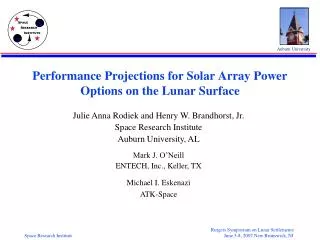 Performance Projections for Solar Array Power Options on the Lunar Surface