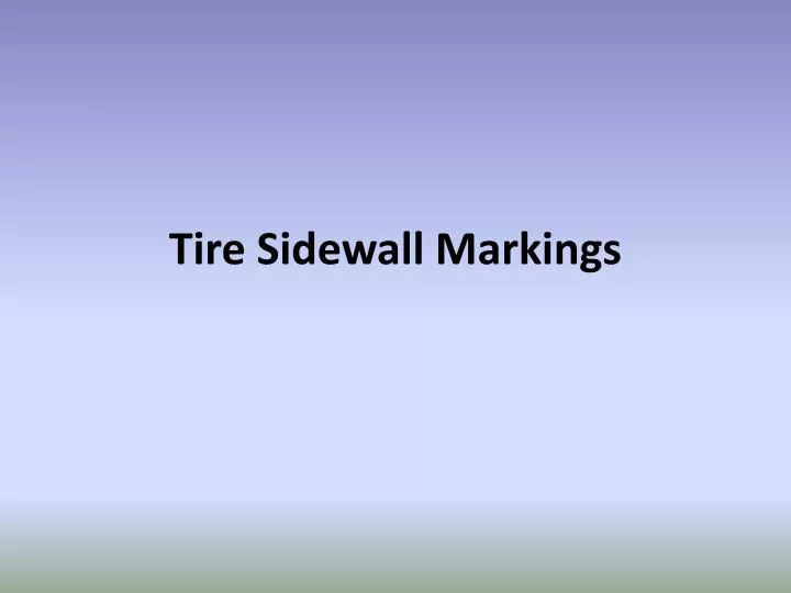 tire sidewall markings