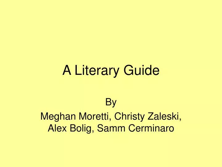 a literary guide
