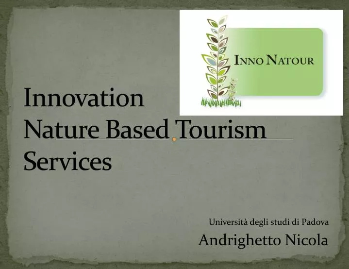 innovation n ature based tourism services