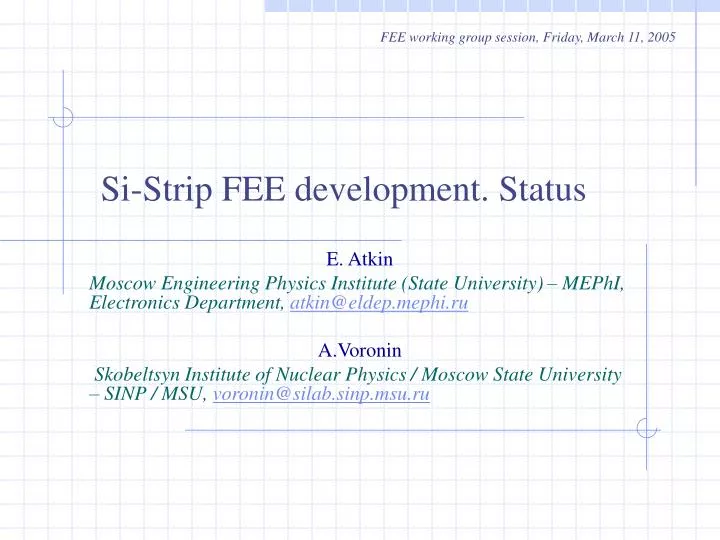 si strip fee development status