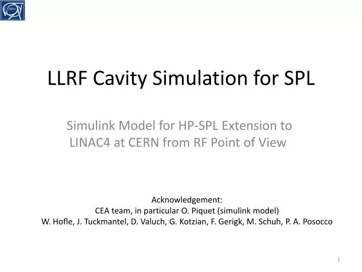 llrf cavity simulation for spl