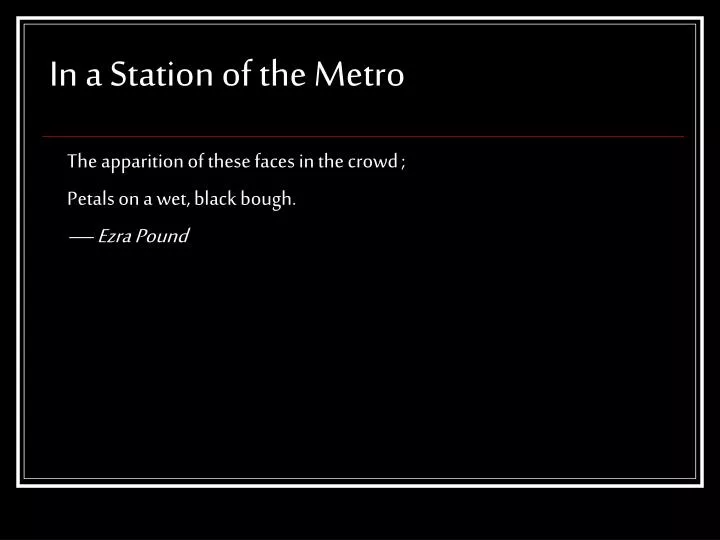 in a station of the metro